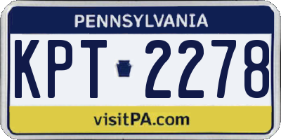 PA license plate KPT2278