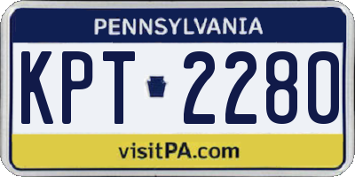 PA license plate KPT2280