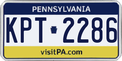 PA license plate KPT2286