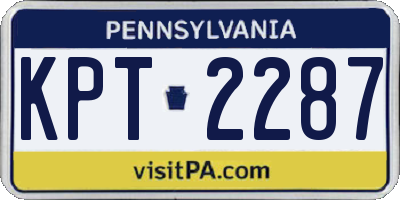 PA license plate KPT2287