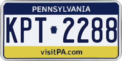 PA license plate KPT2288