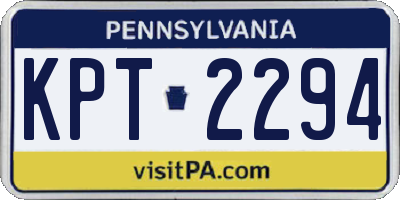 PA license plate KPT2294