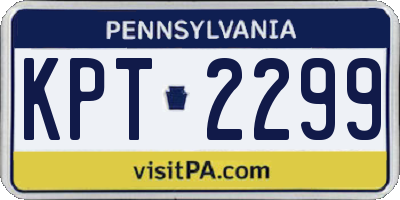 PA license plate KPT2299