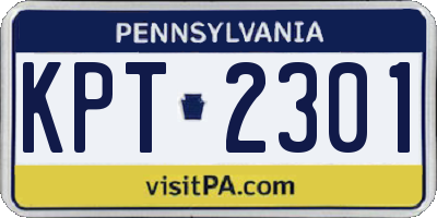PA license plate KPT2301