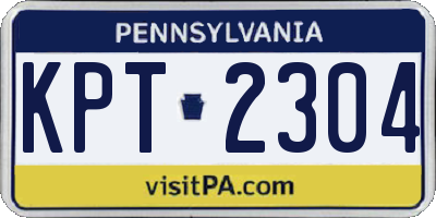 PA license plate KPT2304