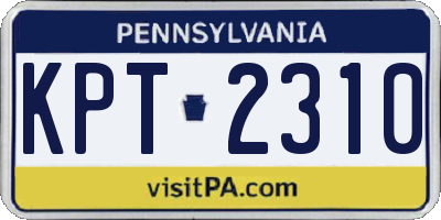 PA license plate KPT2310