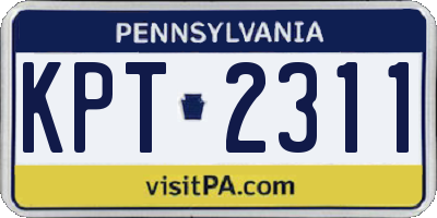 PA license plate KPT2311