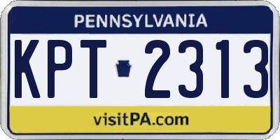 PA license plate KPT2313