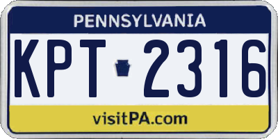 PA license plate KPT2316