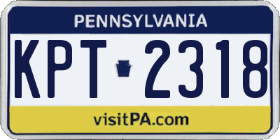 PA license plate KPT2318