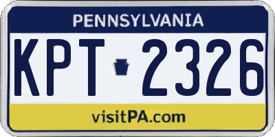 PA license plate KPT2326
