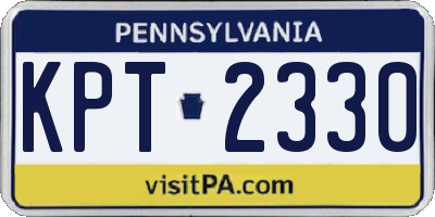 PA license plate KPT2330