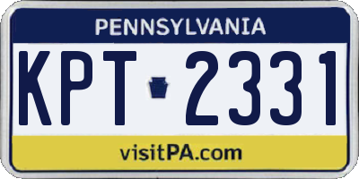 PA license plate KPT2331