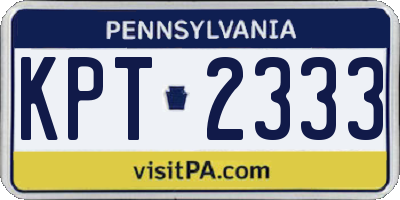 PA license plate KPT2333