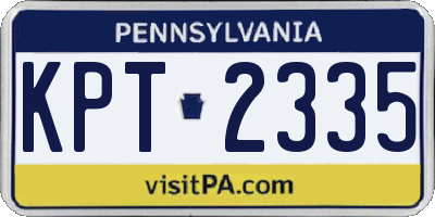 PA license plate KPT2335