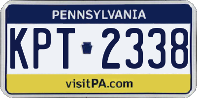 PA license plate KPT2338