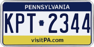 PA license plate KPT2344