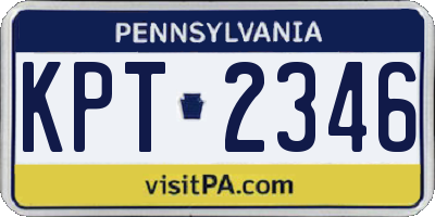 PA license plate KPT2346