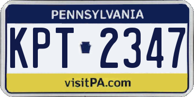 PA license plate KPT2347