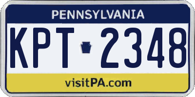 PA license plate KPT2348