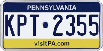 PA license plate KPT2355