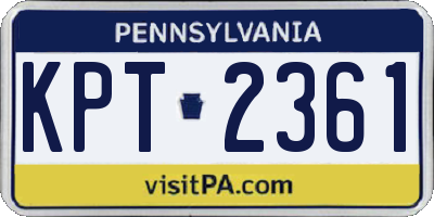 PA license plate KPT2361