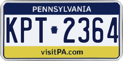 PA license plate KPT2364
