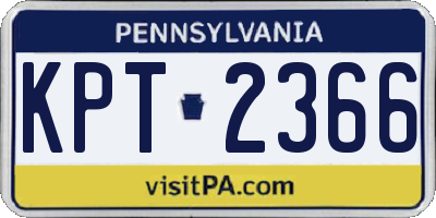 PA license plate KPT2366