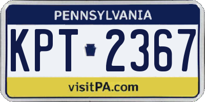 PA license plate KPT2367