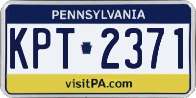 PA license plate KPT2371