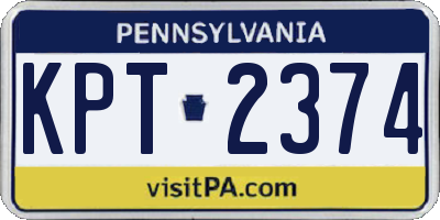 PA license plate KPT2374