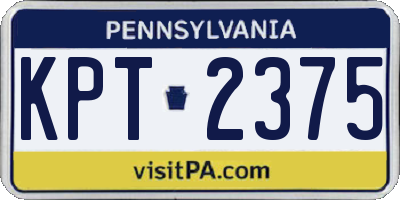PA license plate KPT2375