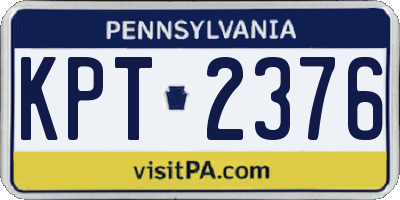 PA license plate KPT2376