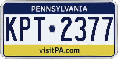 PA license plate KPT2377