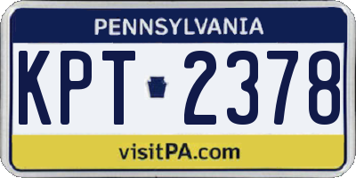 PA license plate KPT2378