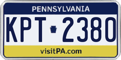 PA license plate KPT2380