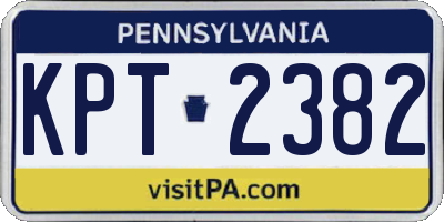 PA license plate KPT2382