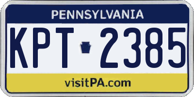 PA license plate KPT2385