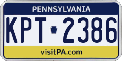 PA license plate KPT2386