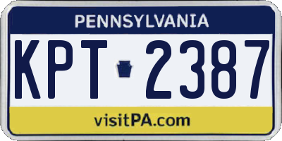 PA license plate KPT2387
