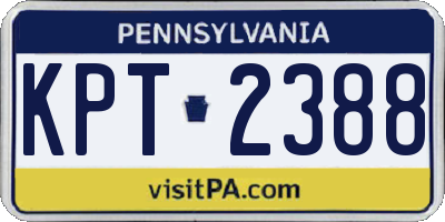 PA license plate KPT2388