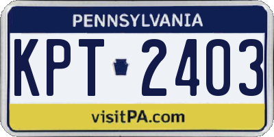 PA license plate KPT2403