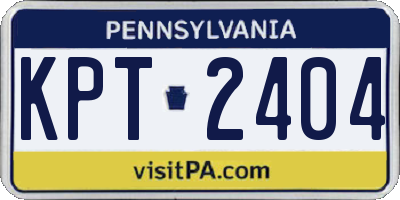 PA license plate KPT2404
