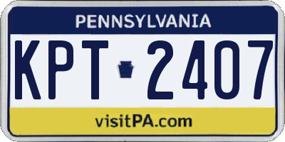 PA license plate KPT2407