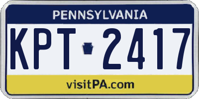 PA license plate KPT2417