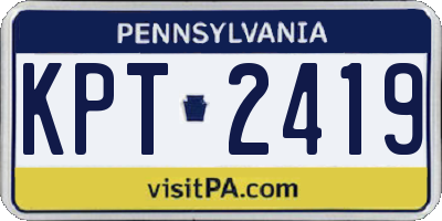 PA license plate KPT2419