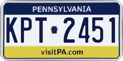 PA license plate KPT2451
