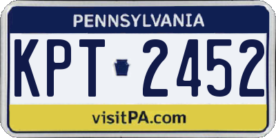 PA license plate KPT2452