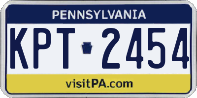 PA license plate KPT2454