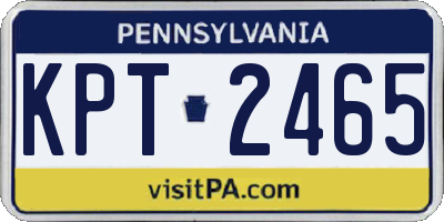 PA license plate KPT2465